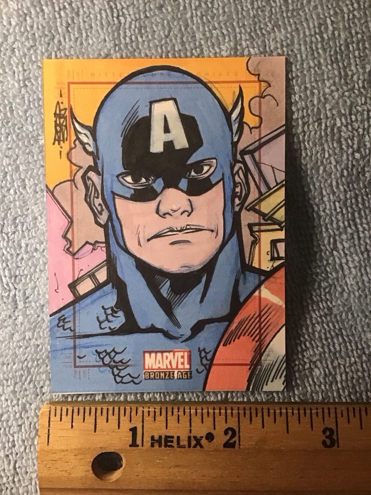 Carta schizzo Capitan America fumetti Marvel età del bronzo di Rodrigo Martins
