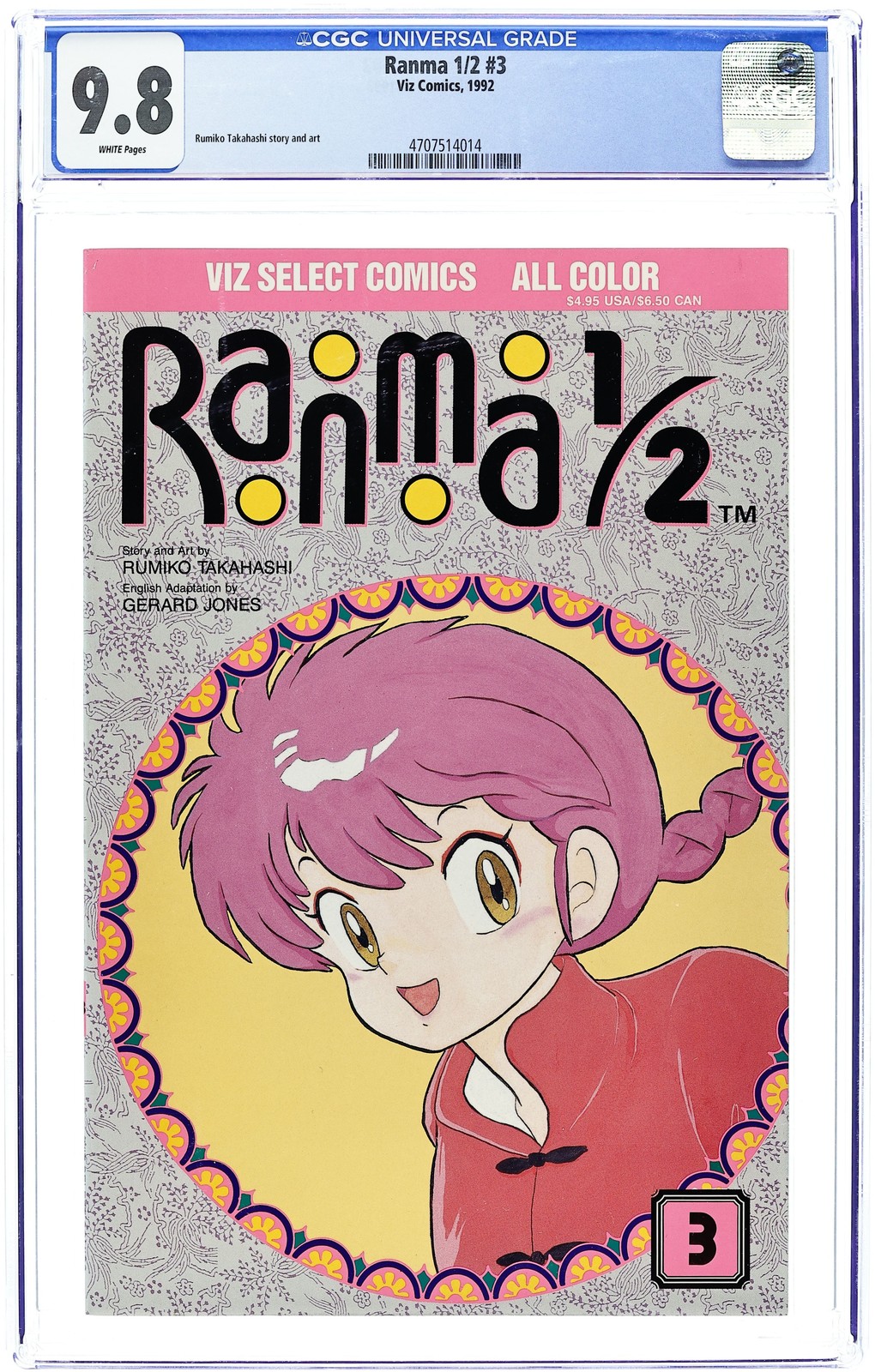 Ranma 1/2 parte 01 #3 CGC 9.8 1992 4707514014