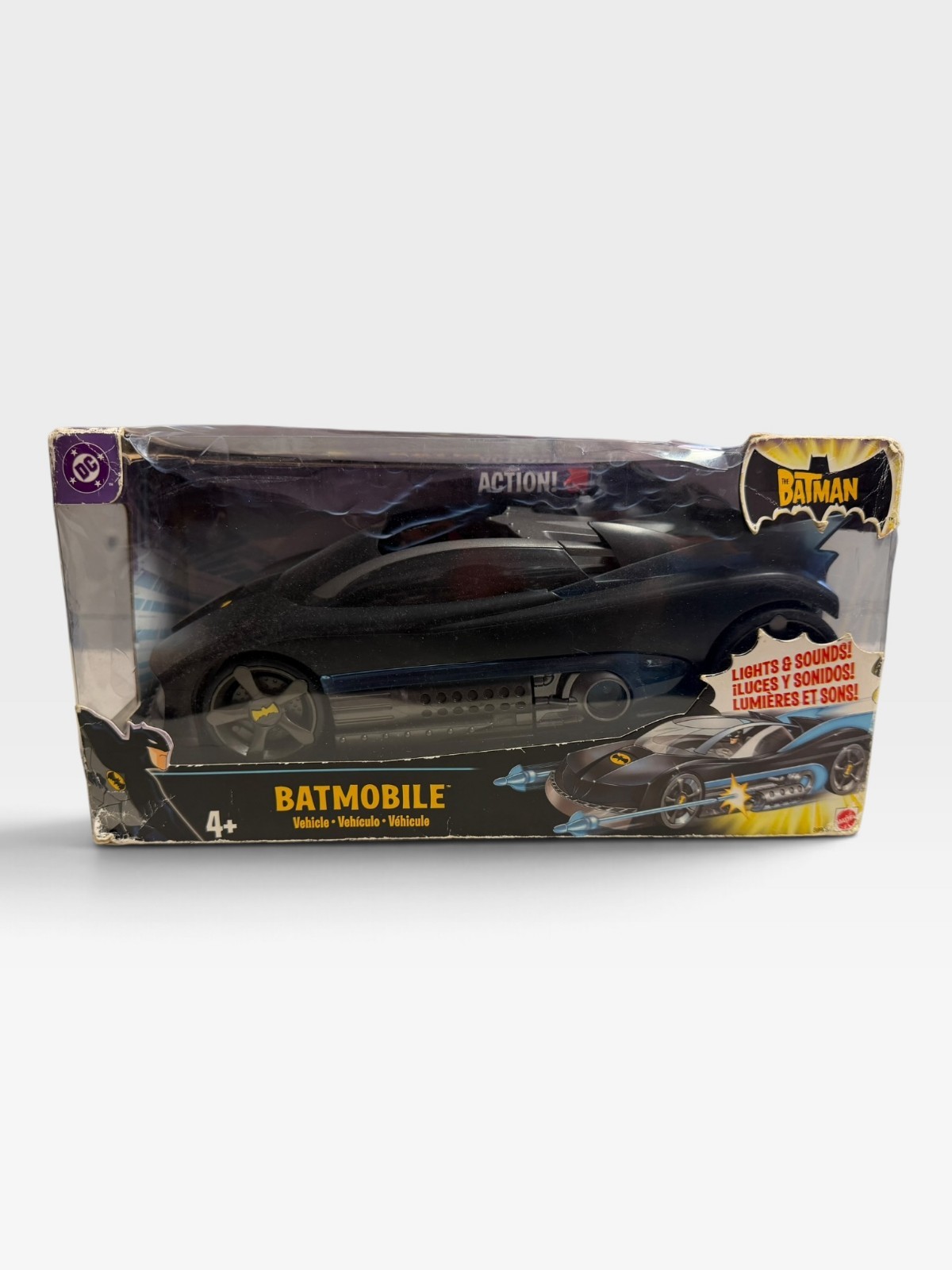 Mattel DC The Batman veicolo Batmobile animato luci e suoni in scatola non testato