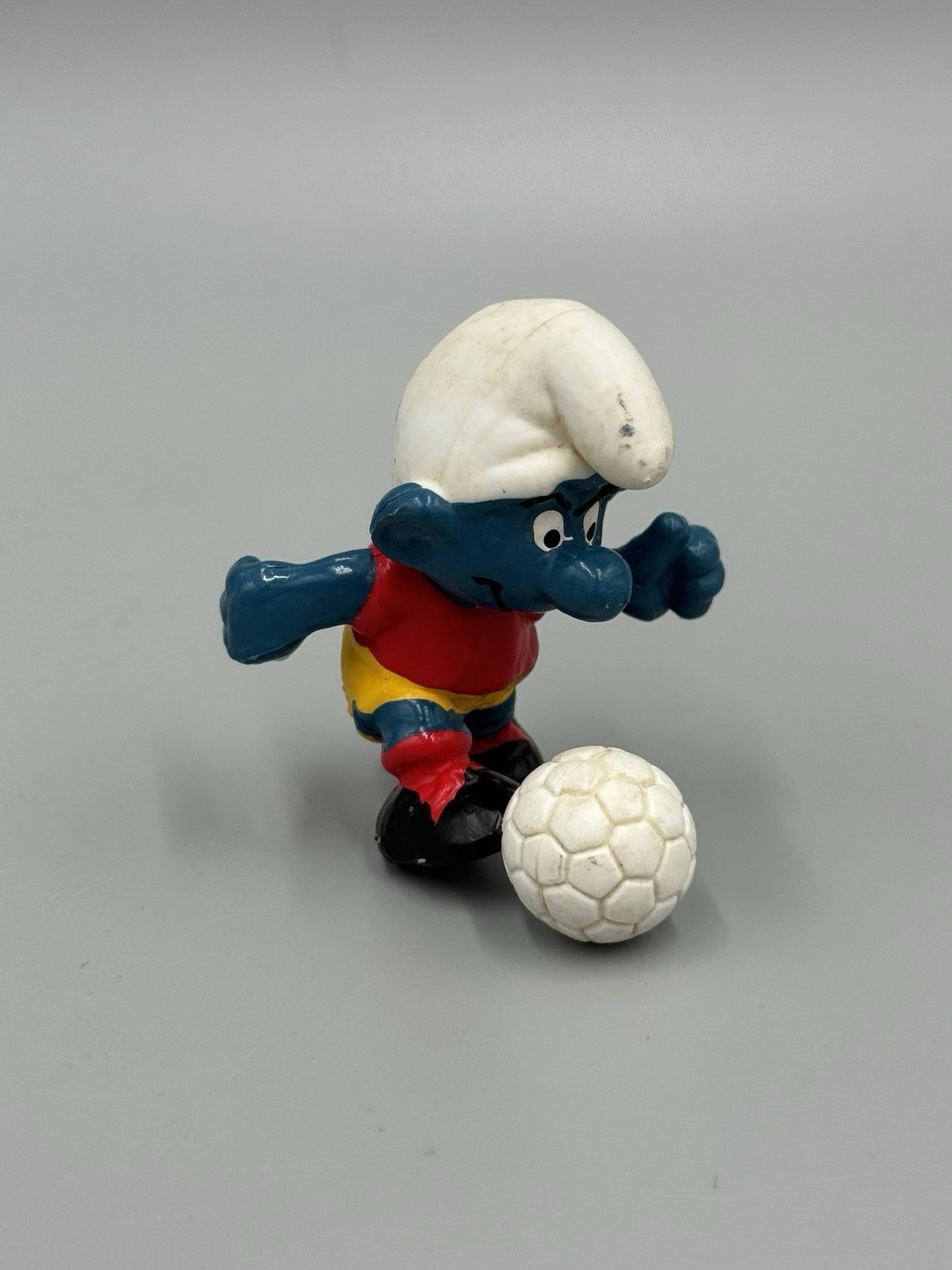 Figurina calciatore puffo Schleich vintage 2"
