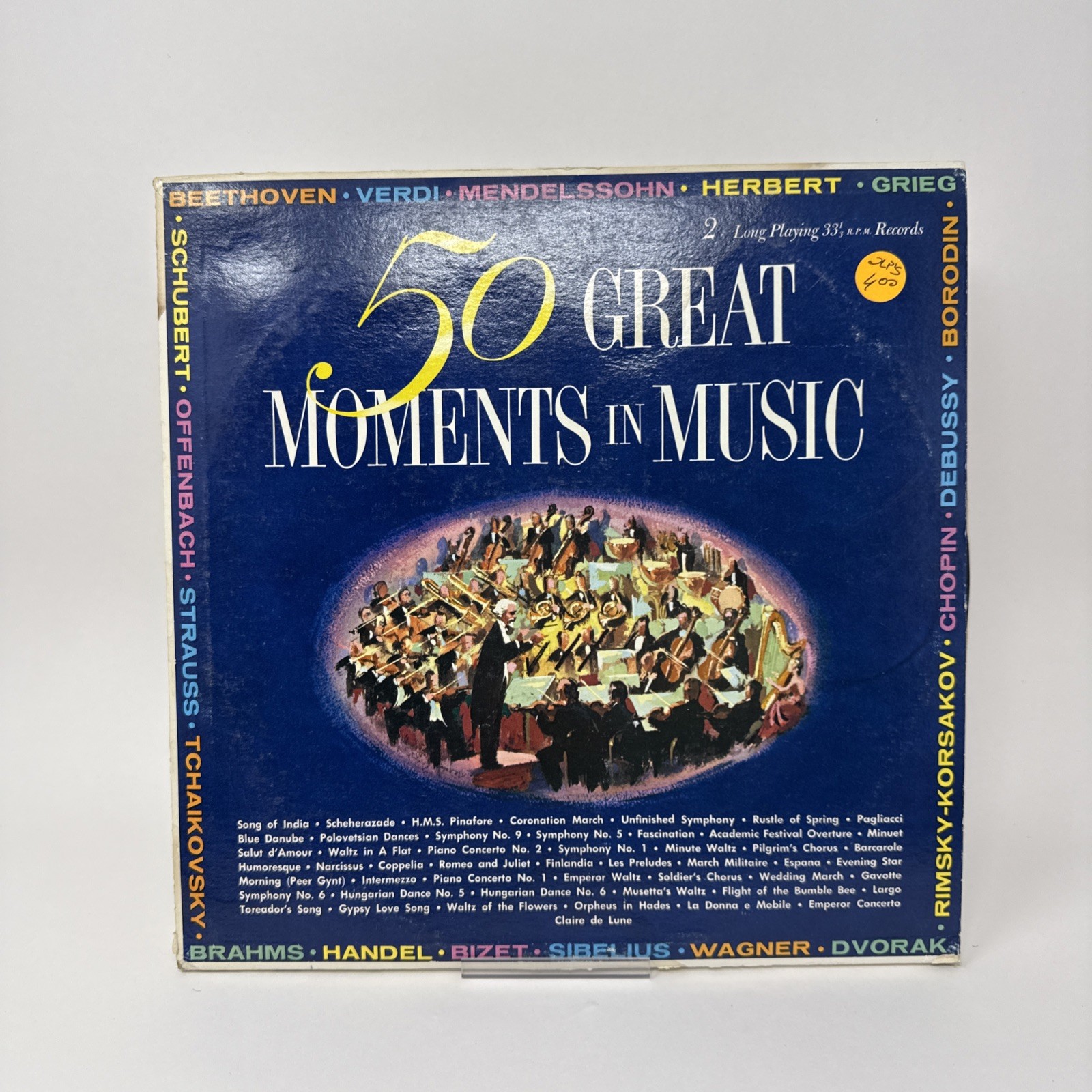 50 Great Moments In Music 2 LP Set Vox Productions Classical Vinyl VG 1963
