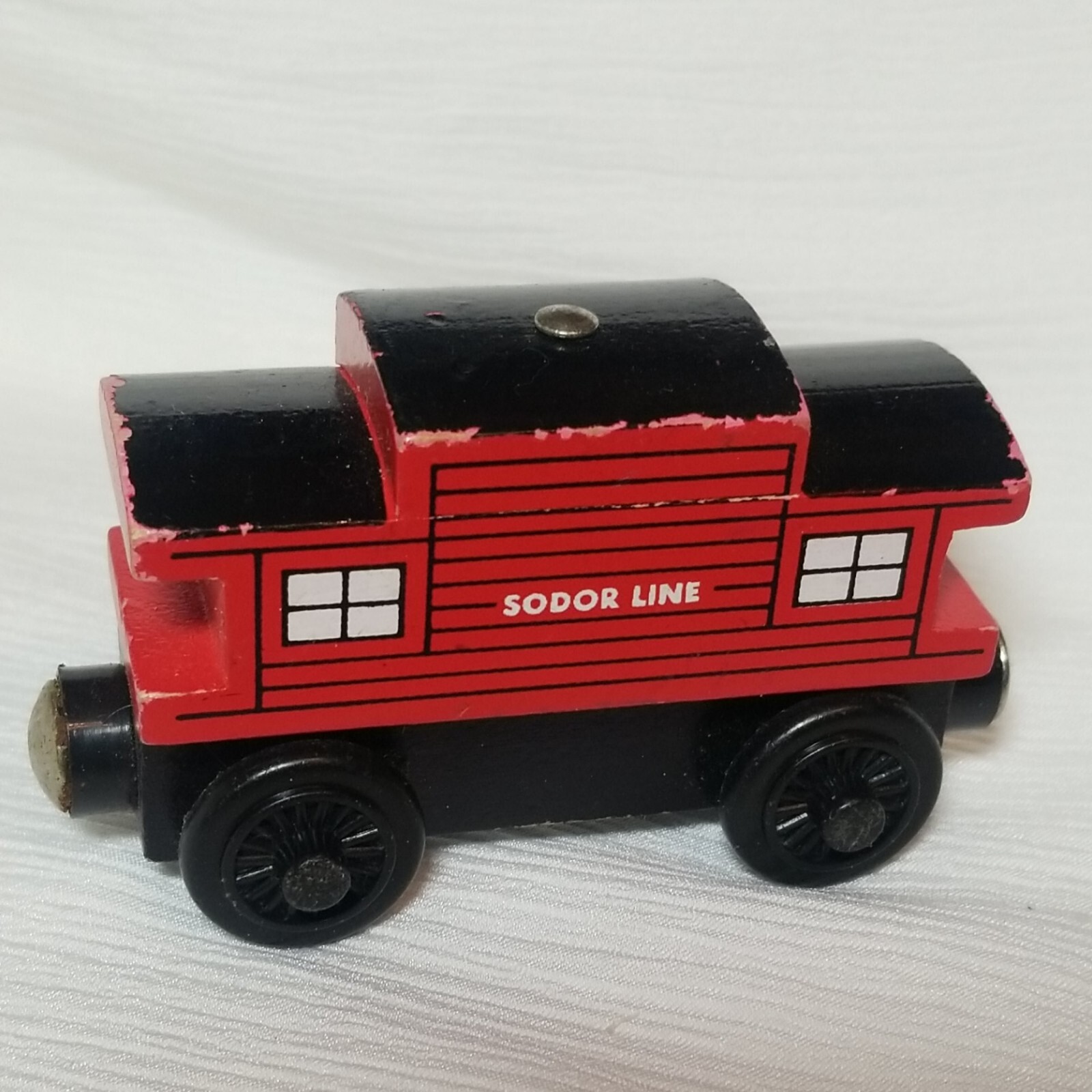 Thomas 2000 Britt Allcroft Sodor Line Red Caboose Legno Ferrovia Amici Vintage