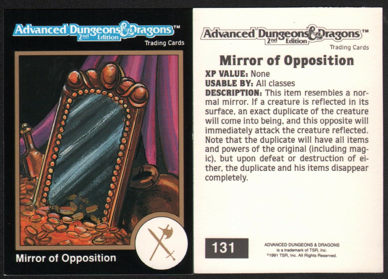 1991 TSR AD&D Gold Border Dungeons & Dragons RPG Fantasy Art Card 131 Magic Item