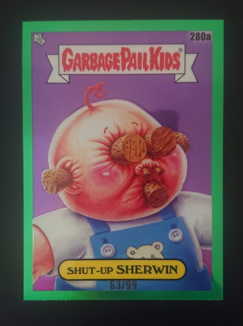 2024 Topps GPK Garbage Pail Kids Chrome 7 - Shut-Up Sherwin (280a) - Green /99
