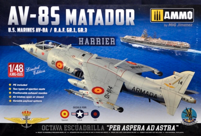 Ammo Mig 1/48 AV-8S Matador Armada Española (A.MIG-8505) + Extras