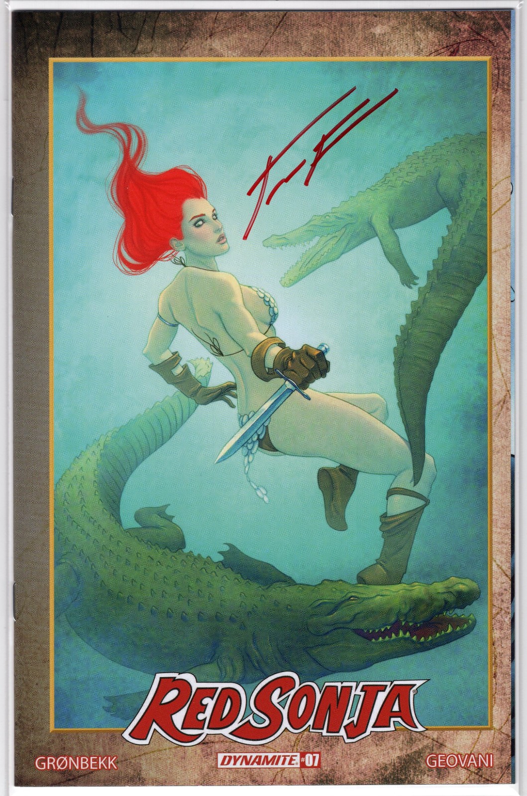 RED SONJA #7 JENNY FRISON FIRMATO VARIANTE 1:10 COPERTINA CON CERTIFICATO DI AUTENTICITÀ