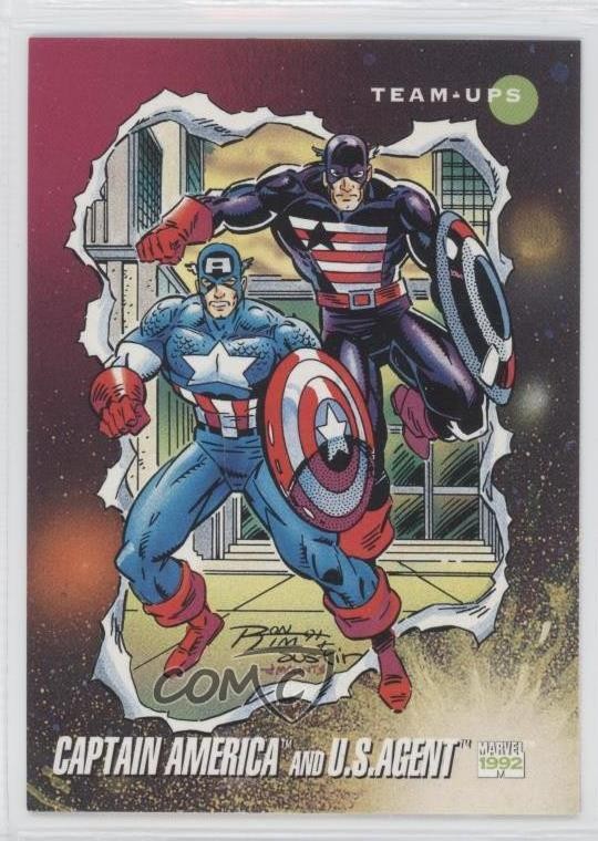 1992 Impel Marvel Universe Serie III Team-Ups US Agent Captain America #83 1md