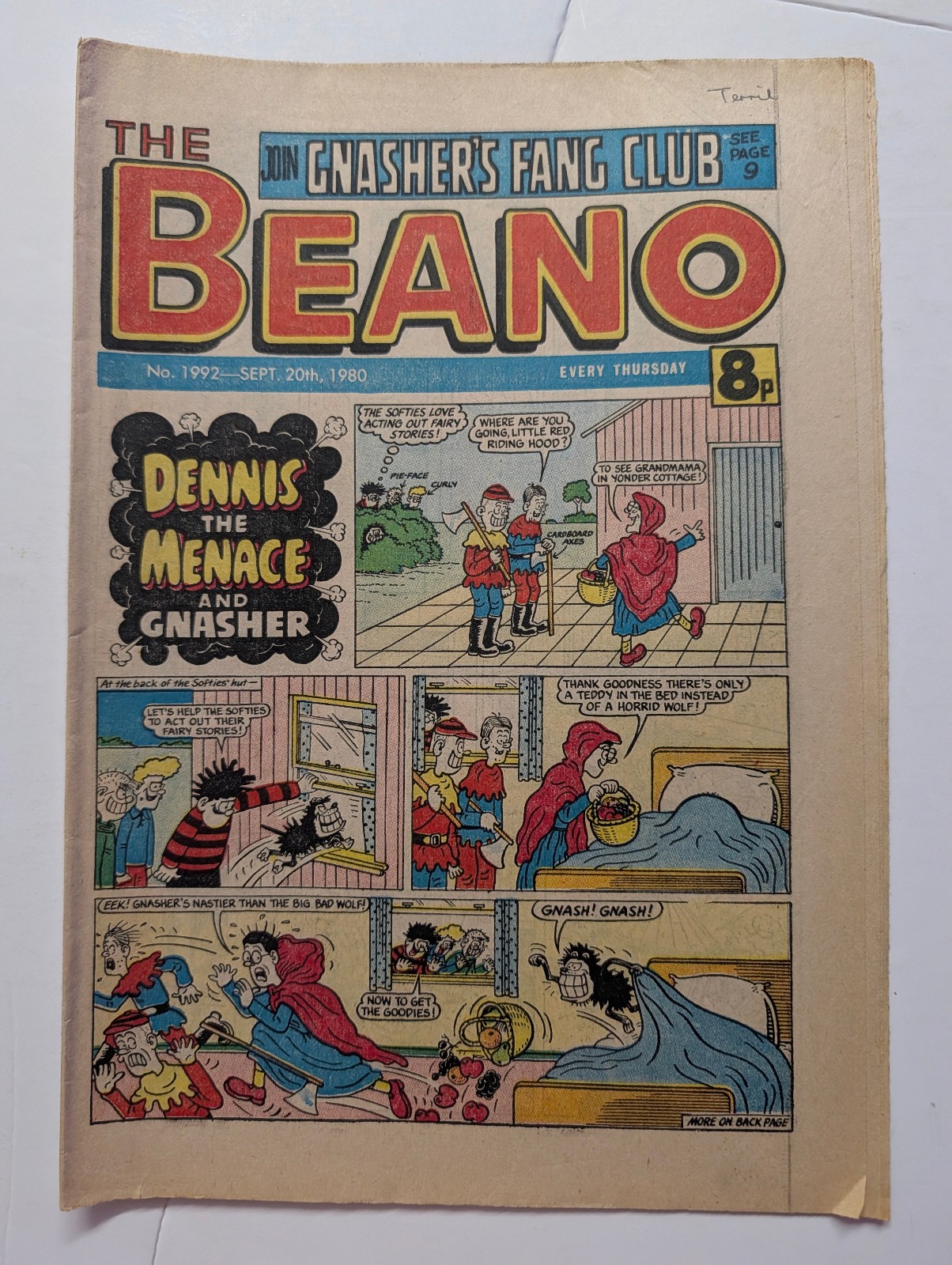 Beano Comic No 1992, September 20th 1980.