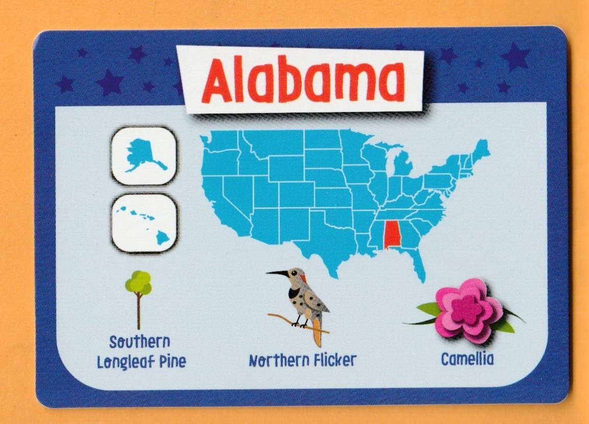 Alabama State Flash Trading Card #22 Northern Flicker Camelia