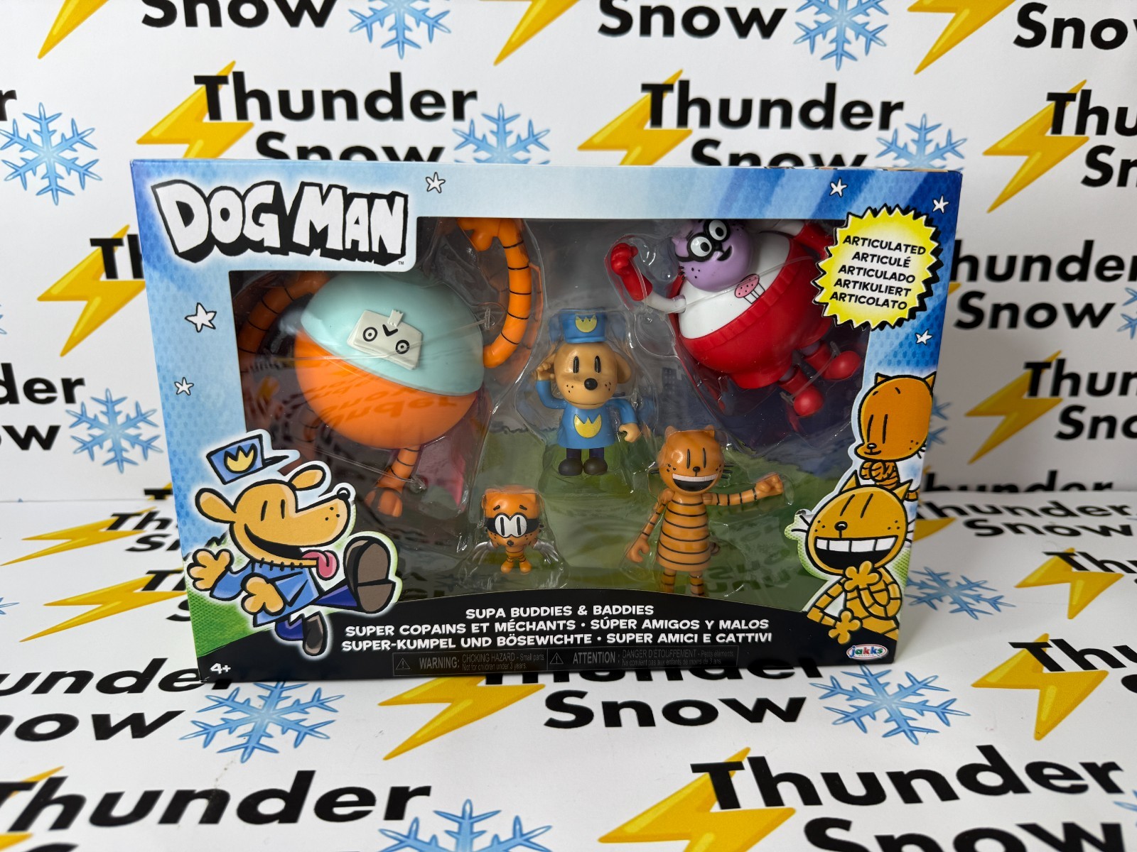 Dog Man Supa Buddies & Baddies set di figure in scatola