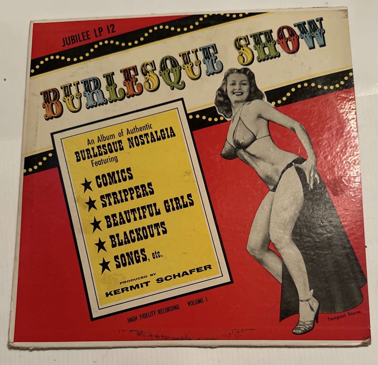 Burlesque Show 10" LP Jubilee (1955) Tempest Storm Kermit Schafer