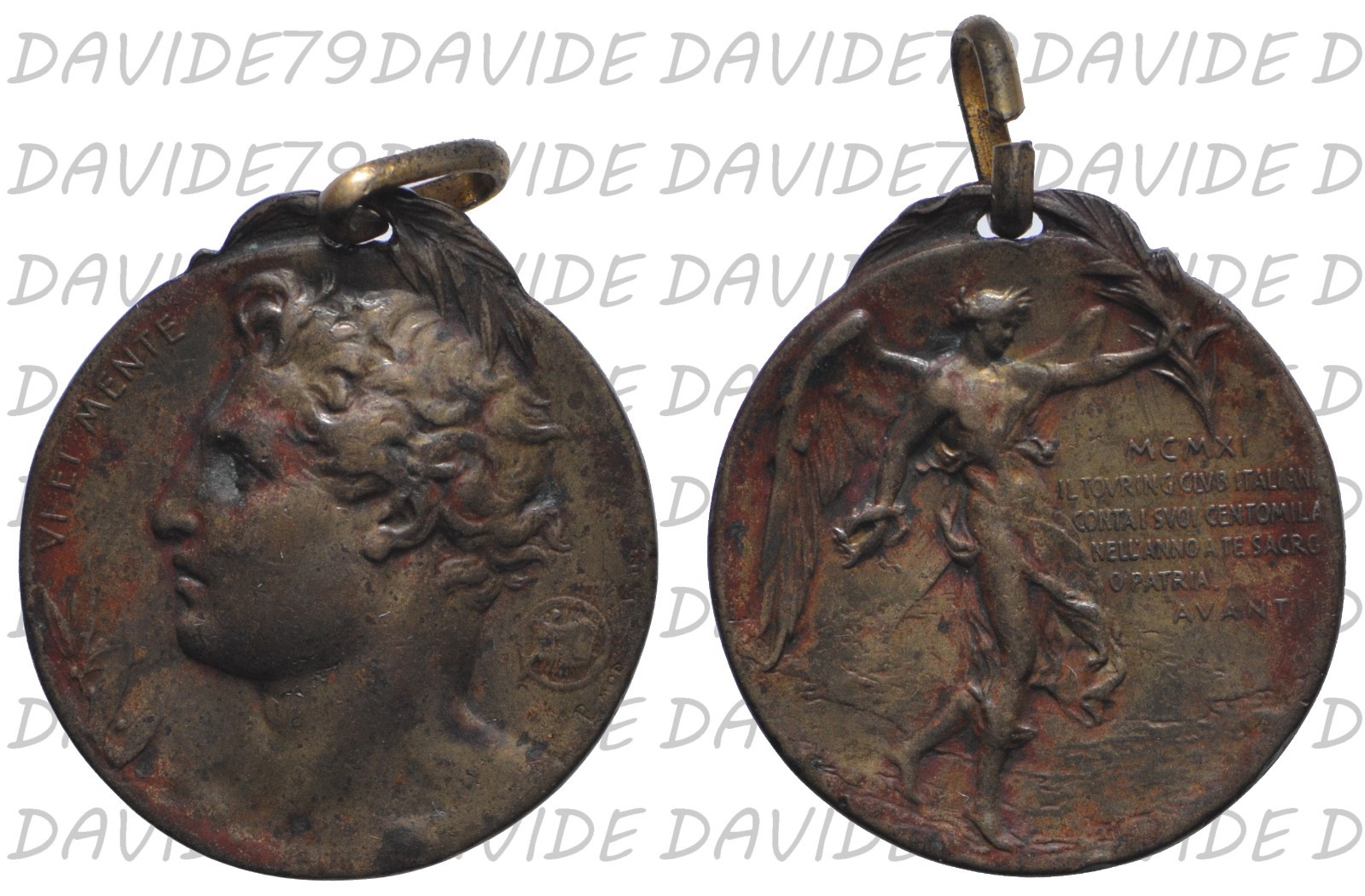 04550] MEDAGLIA TOURING CLUB ITALIANO TCI 1911 100000 ISCRITTI