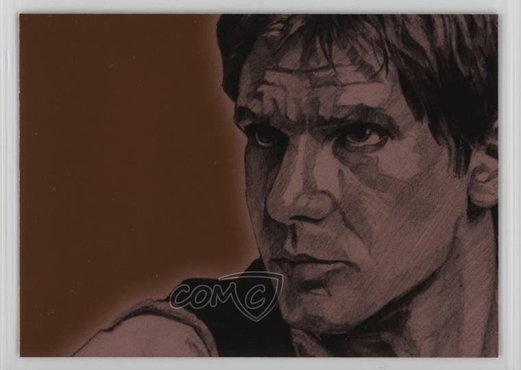 2009 Topps Star Wars Galaxy Series 4 Foil Art Bronzo Han Solo #3 e3n