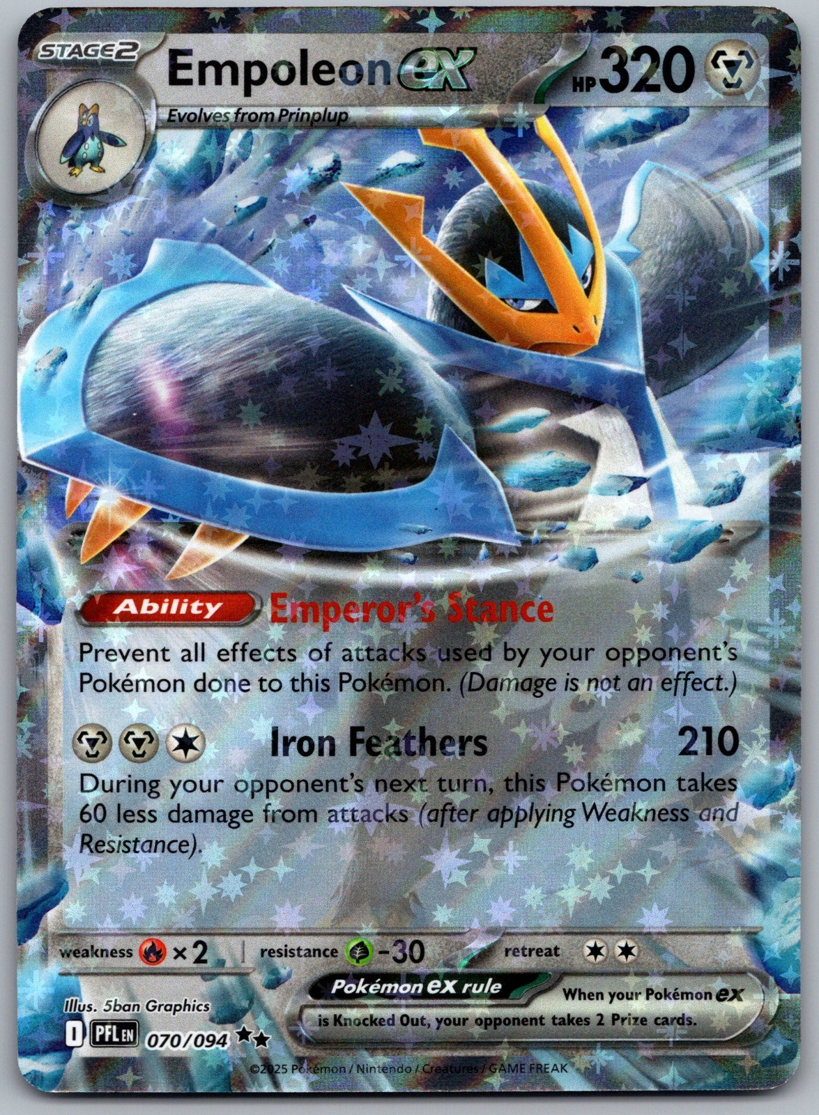 Empoleon ex 070/094 Holo Doppia Rara ME02: Fiamme Fantastiche quasi nuovo