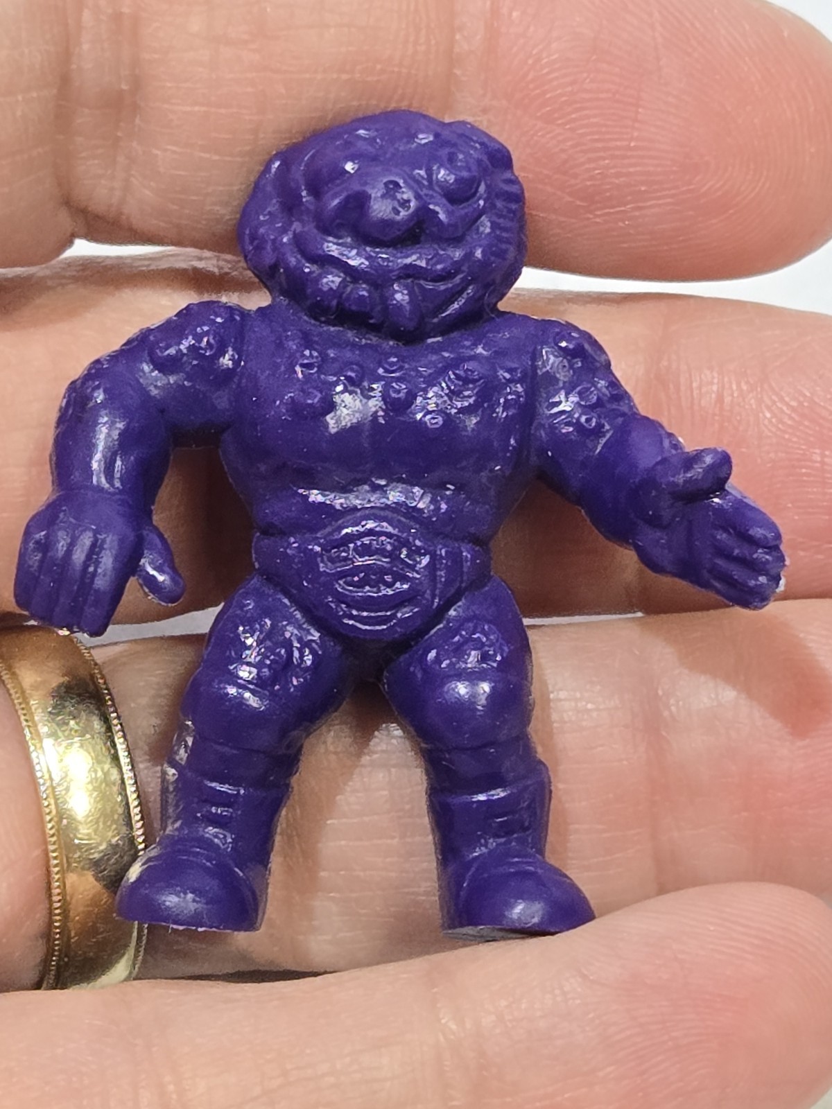 Vintage 1980s TMAC Weird Balls Flyweight Wrestlers Brain Ball Purple Mini Figure