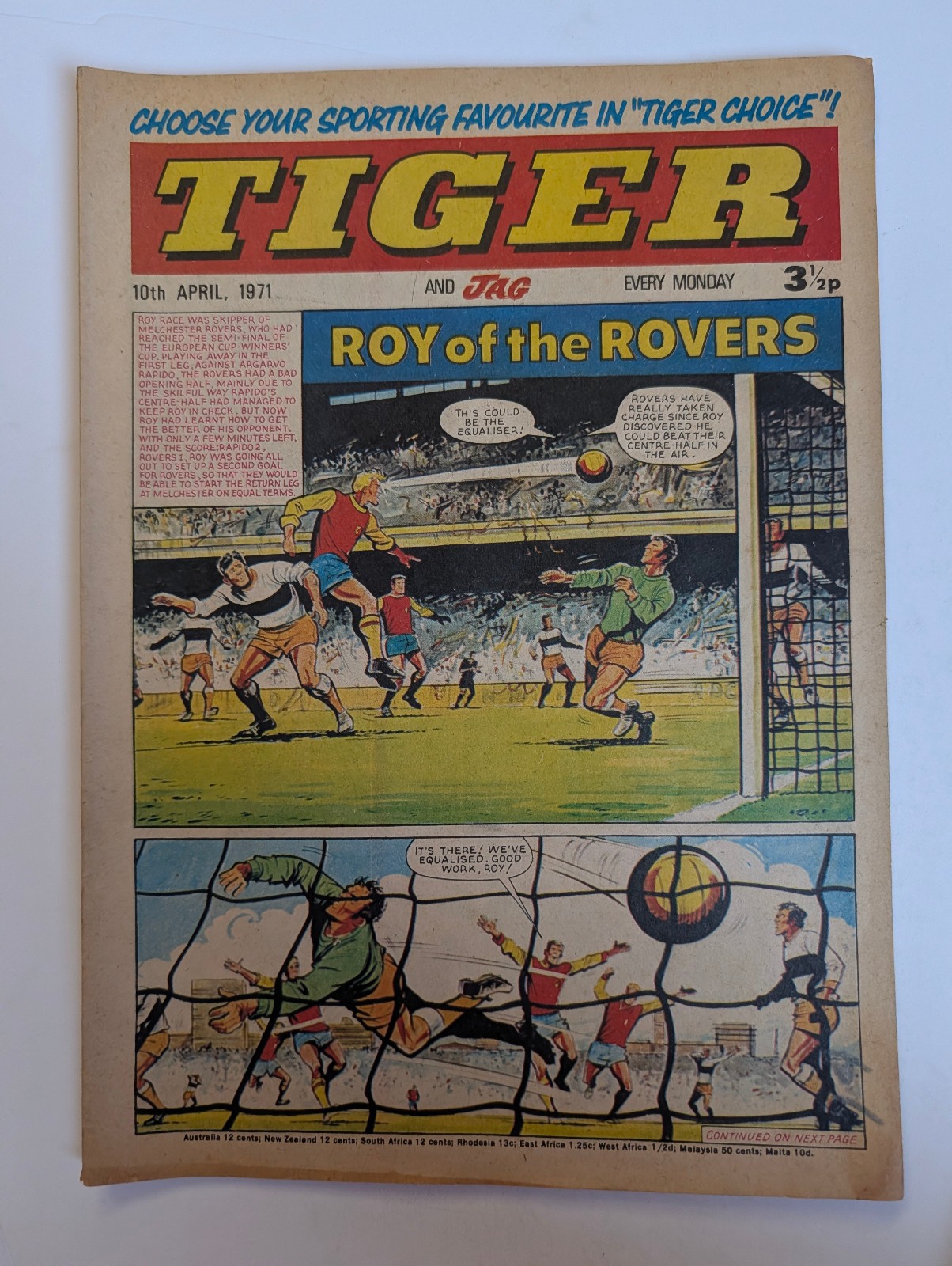 Tiger and Jag Comic 10th April 1971, IPC Magazines Ltd.