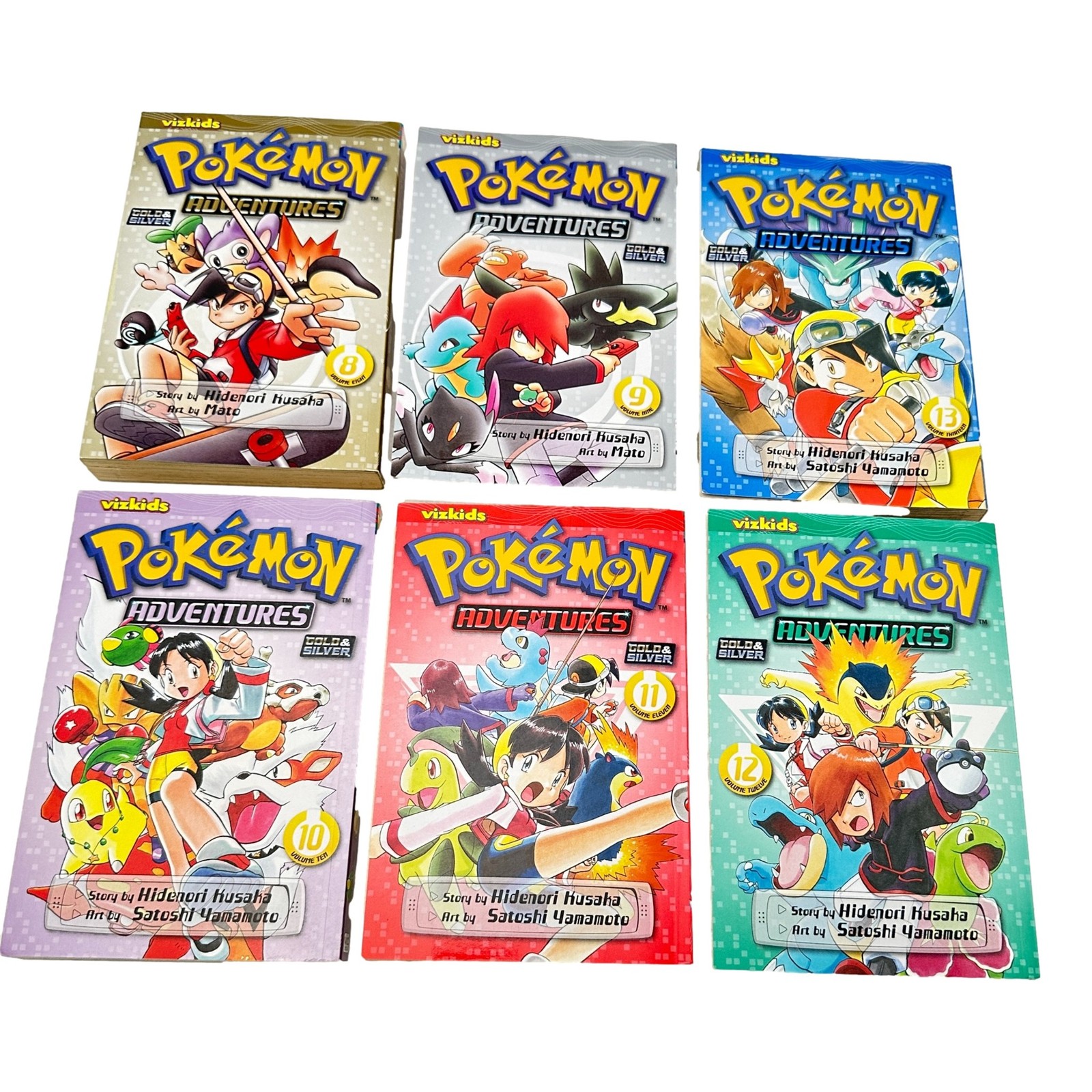 Pokemon Adventures Gold Silver Manga Books Lot 6 Vol 8 9 10 11 12 13 English TPB