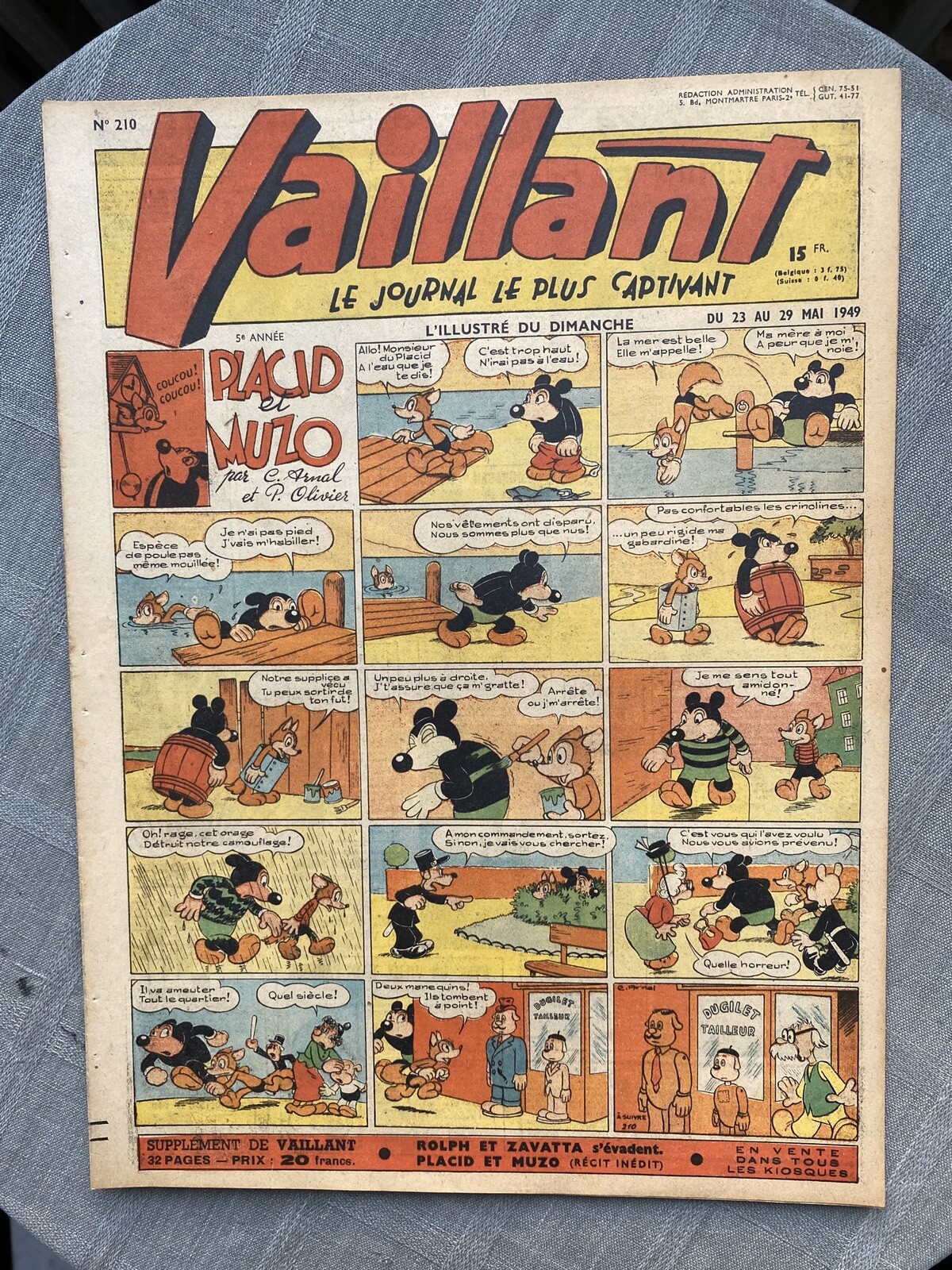 Vaillant Il Giornale Più Coinvolgente N°210 1949 Buone Condizioni