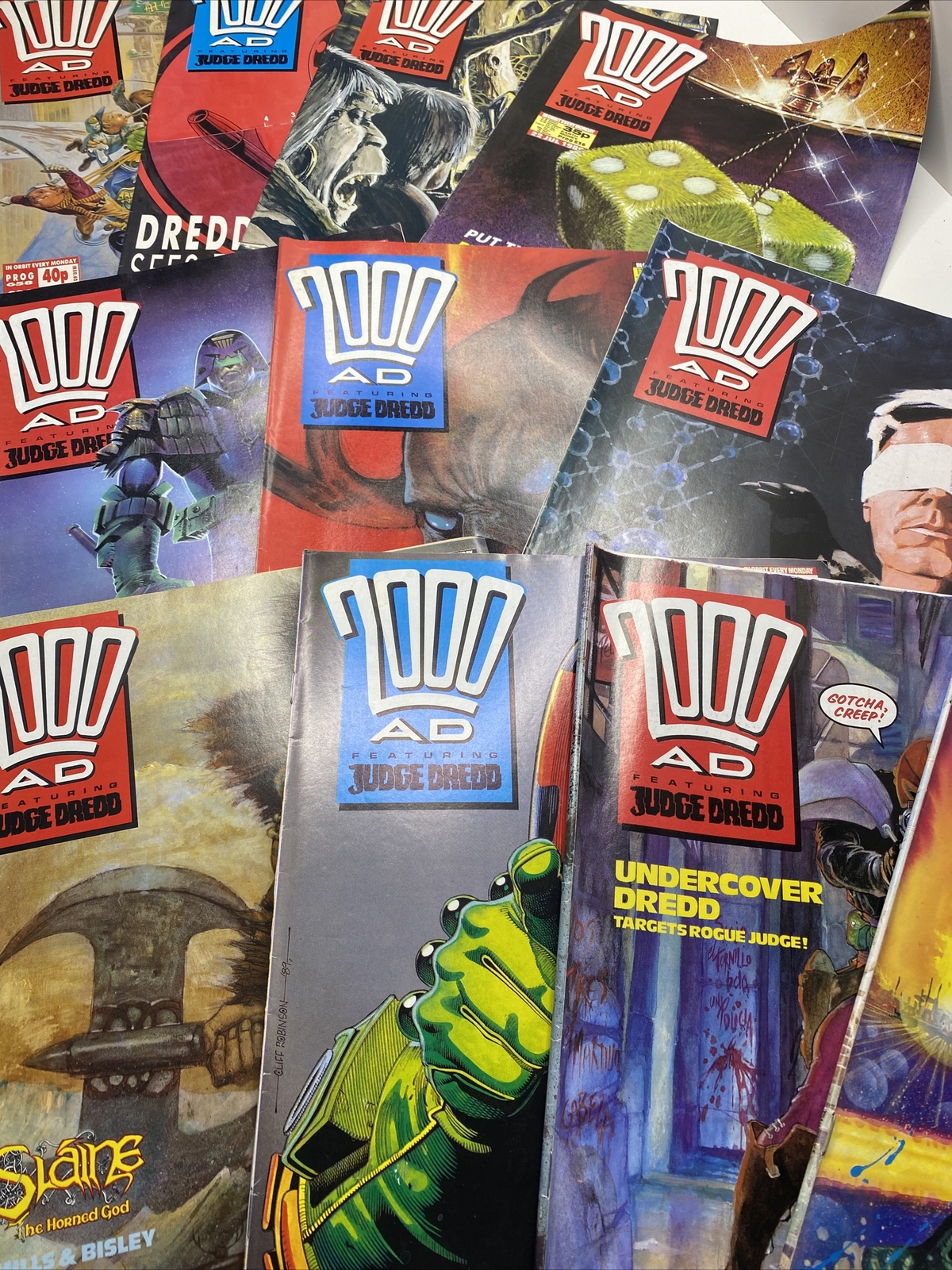 2000AD Comic Bundle / Job Lot x 11 Progs from 1989 -  Judge Dredd