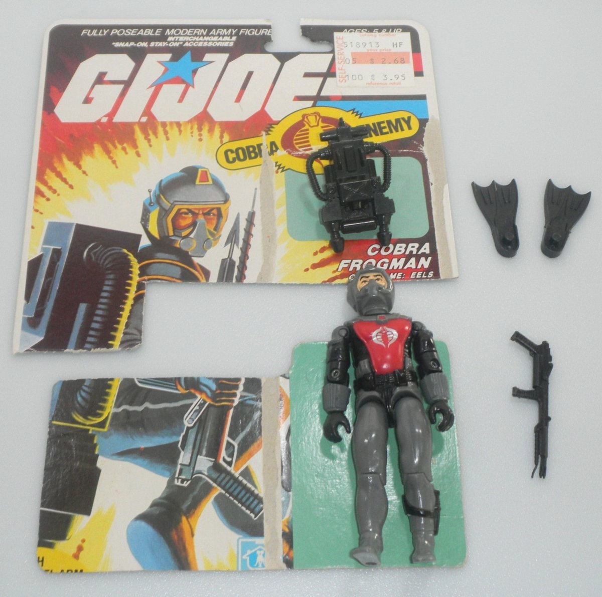 Anguille Cobra Frogman G.I. 1985 vintage Lotto figurine GI Joe 99% complete 3,75 ARAH