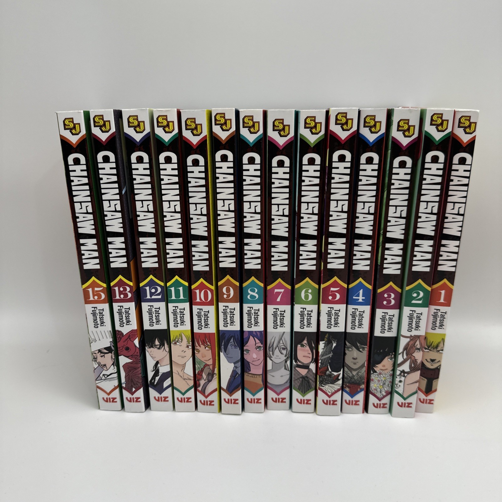 Lotto VIZ Media Chainsaw Man Manga Vol 1-15 mancanti 14 copertine morbide inglesi Fujimoto