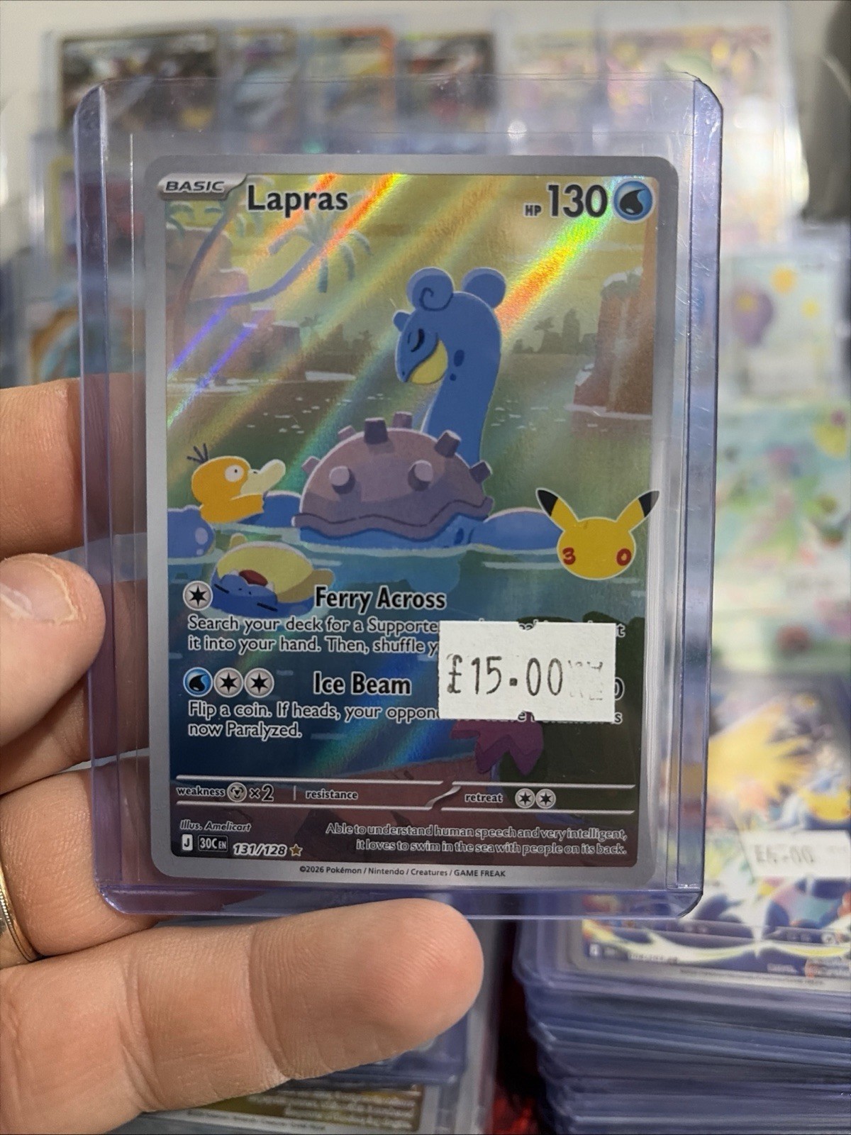 Pokemon TCG 30C 131/128 Lapras 30th Anniversary Celebration IR Pokemon TCG 2026