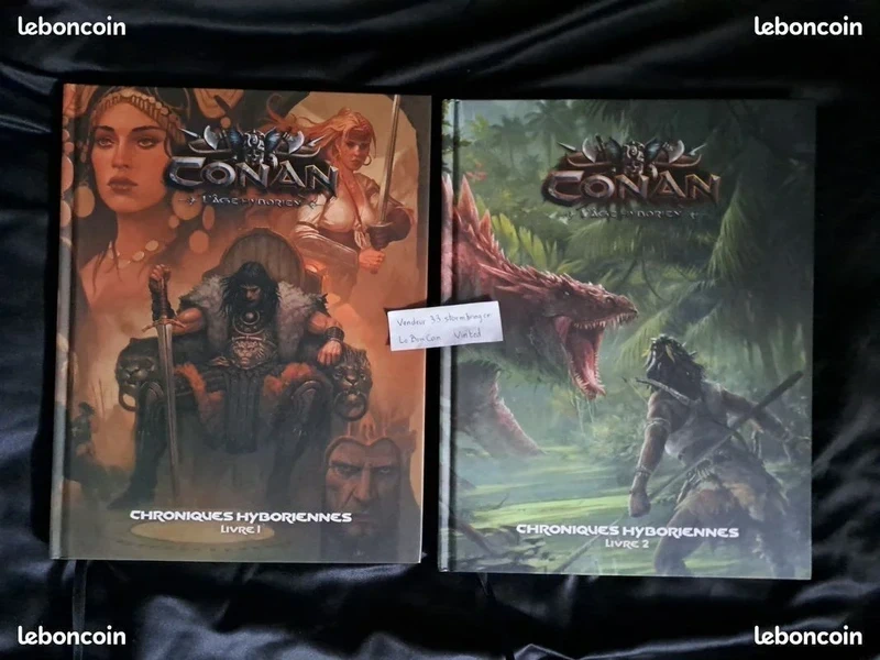 Lot jdr Conan : l’ age hyborien le jeu de rôle : chroniques hyboriennes livre 1 & livre 2 Monolith