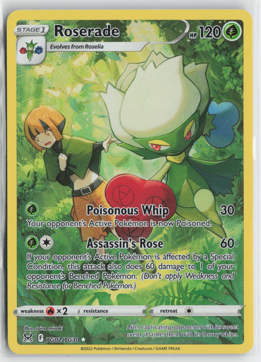 Roserade Holo Ultra Rara SWSH11: Lost Origin Trainer Gallery TG02/TG30 NM