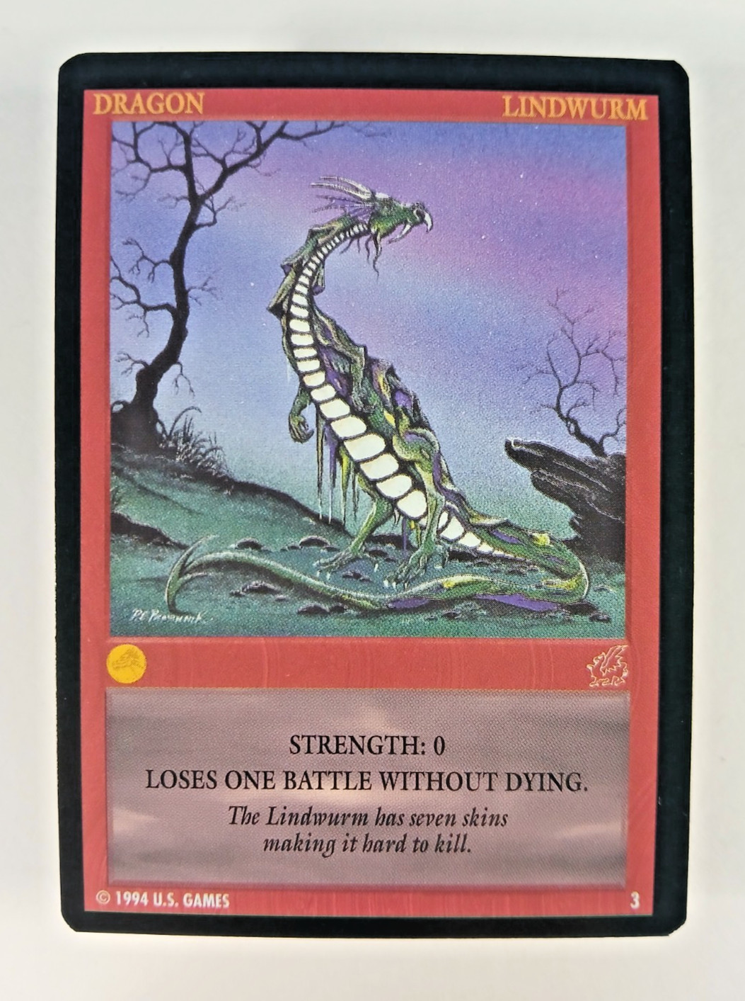 Lindwurm #3 - Kingdom, Wyvern CCG card (1997, US Games) TCG Dragon