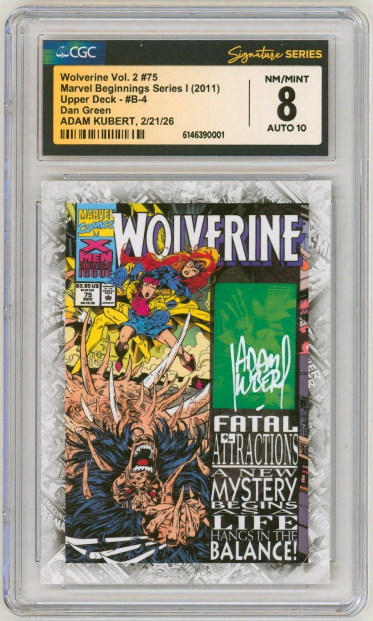 CGC SS 8 PERFECT 10 AUTO Marvel Beginnings B-4 Wolverine FIRMATO Adam Kubert Art