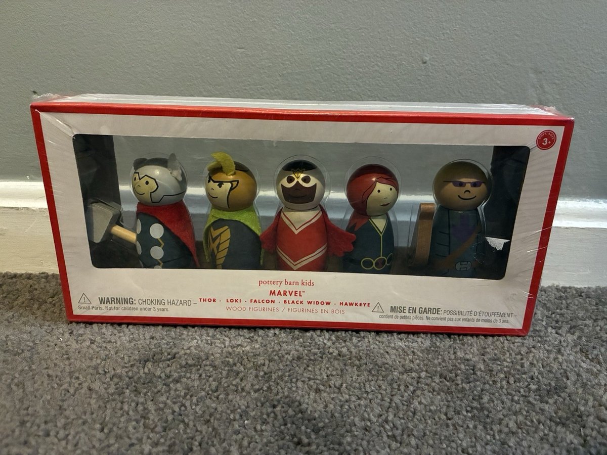 Statuine in legno Marvel fienile ceramica bambini Thor, Loki, Falco, Vedova Nera, Occhio di Falco