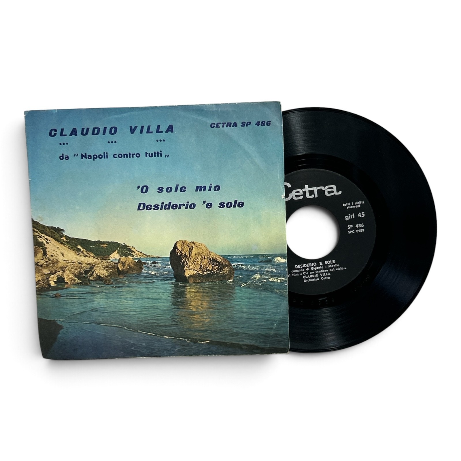 Claudio Villa 'O Sole Mio / Silenzio Cantatore 7" Vinile 45 giri Cetra – SP 486