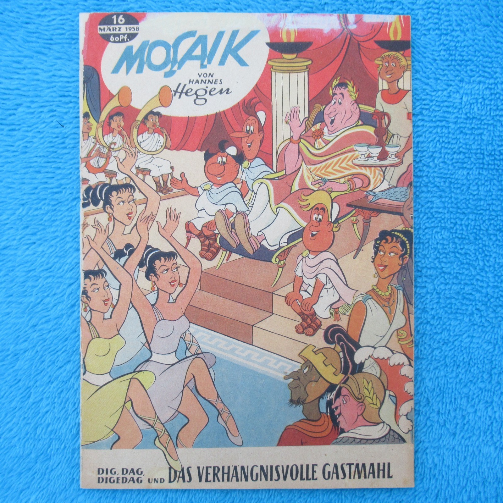 MOSAICO Digedags n.16 "Il fatale Gastmahl" RDT 1958 Hegen ritagliato