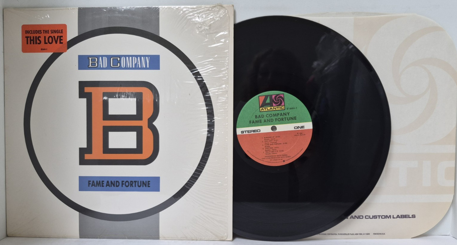BAD COMPANY Fame And Fortune 1986 1st Press LP in SHRINK + Hype - Tested EX *C5