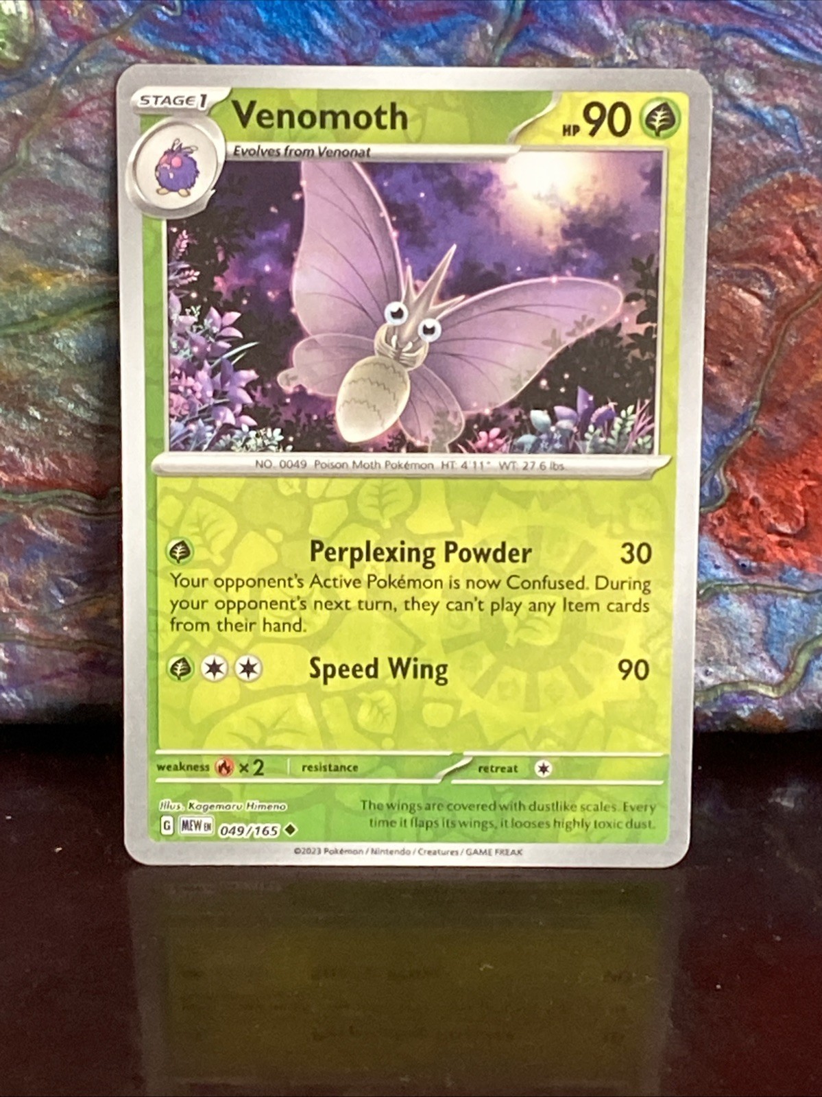 151 CARTA TCG Pokemon Holo inverso Venomoth 049/165