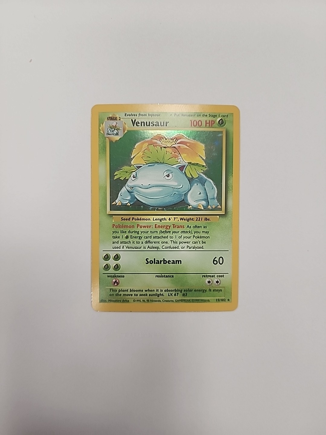 Pokemon Venusaur Set Base 15/102 Holo Raro 