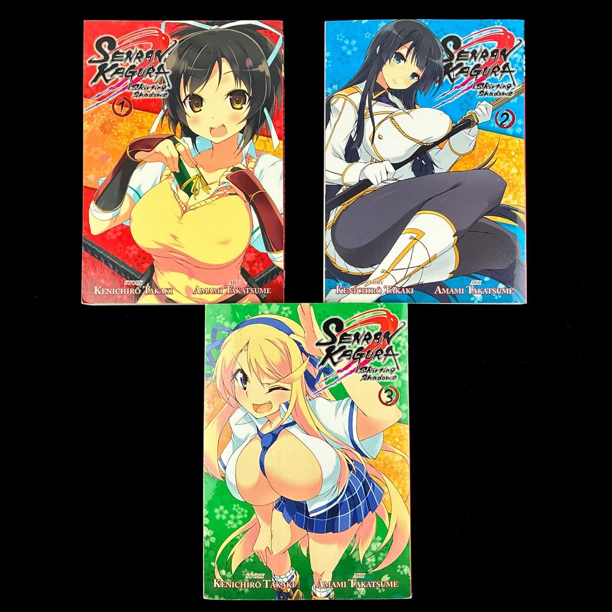 Senran Kagura Skirting Shadows Volume 1 2 e 3 serie manga inglese set completo