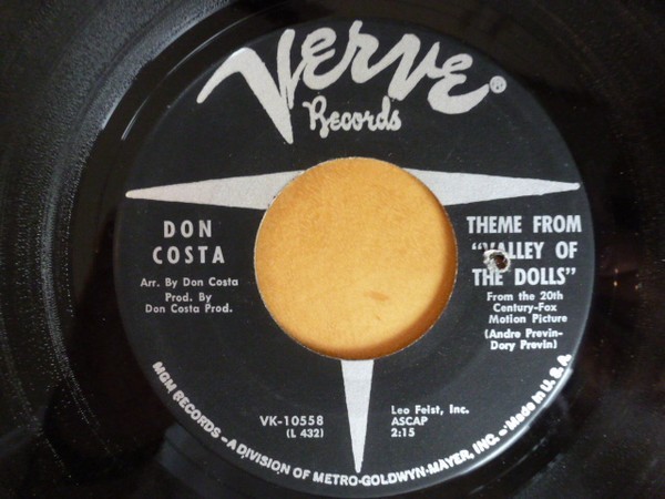 DON COSTA THEME FROM THE VALLEY OF THE DOLLS  7" SINGLE