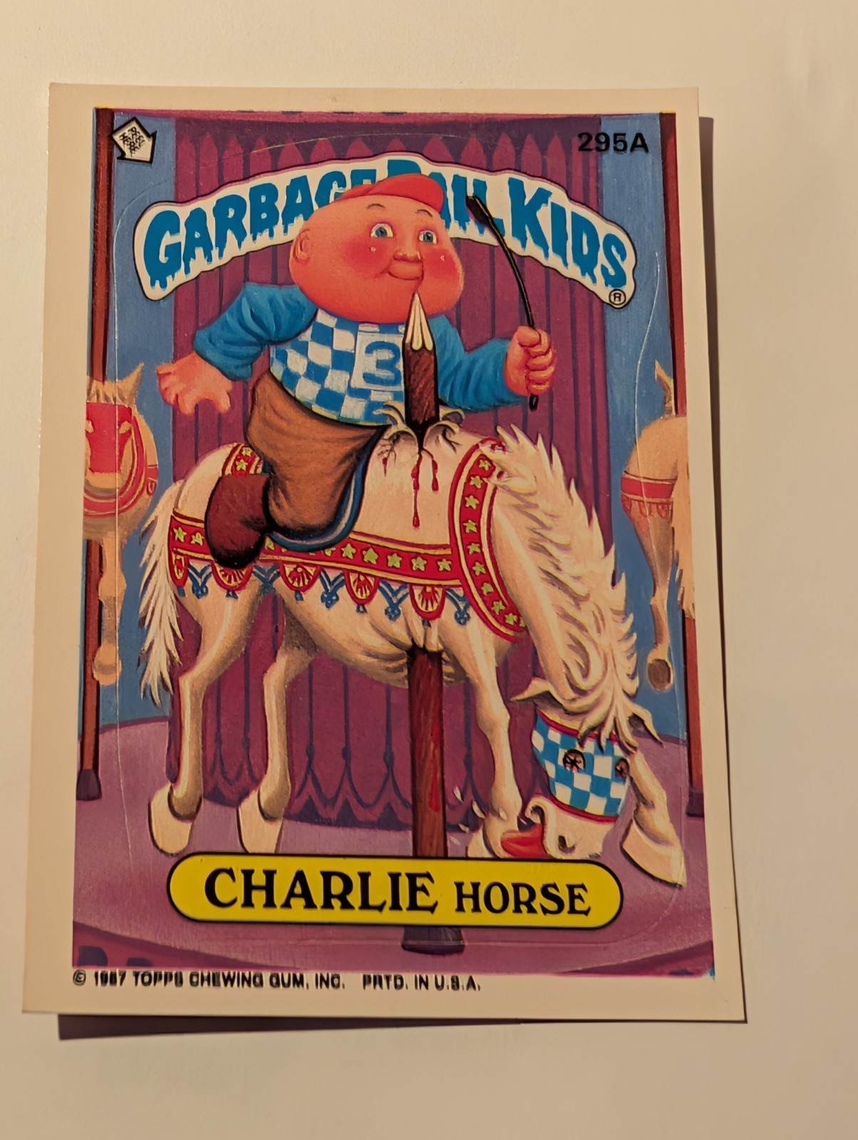 Adesivo GARBAGE PAIL KIDS (Topps, 1987) #295a