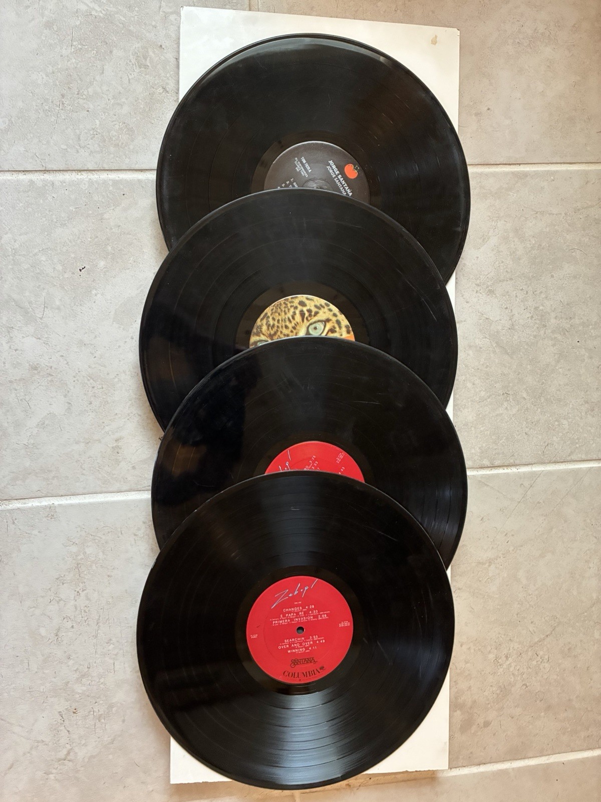 Santana-4 LP Lot No Covers (Crafts Decorative) May play fine.