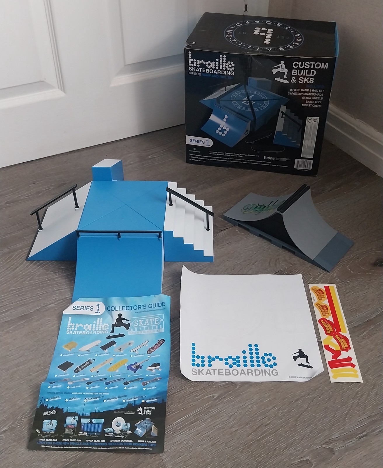 Braille Skateboarding 8 Piece Skate Ramp And Rail sets, Series 1 Fingerboard