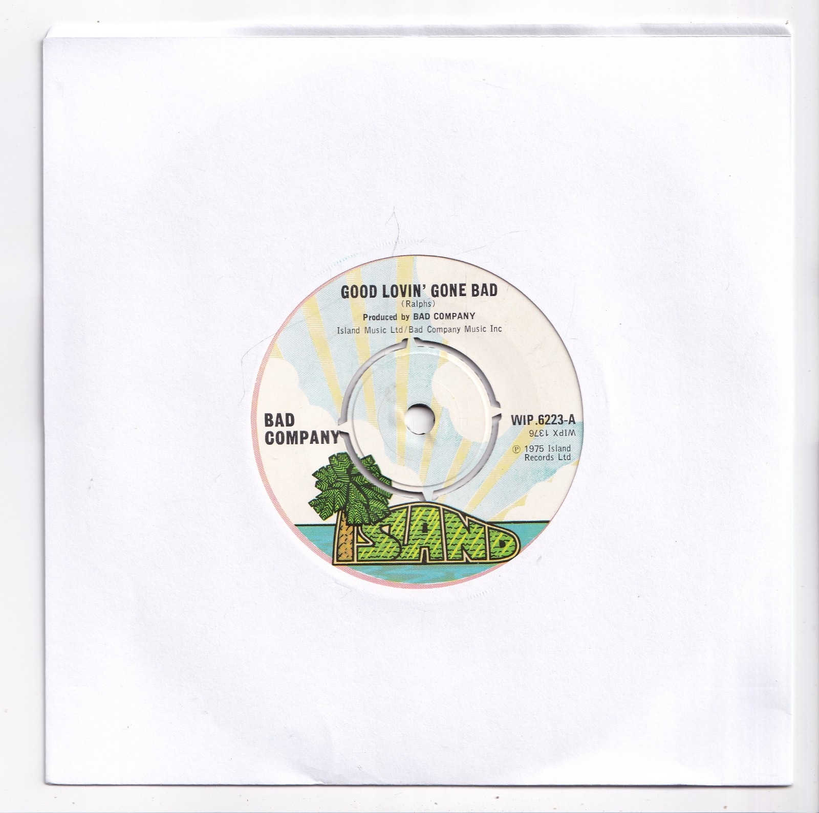 (AV498) Bad Company, Good Lovin' Gone Bad - 1975 - 7 inch vinyl