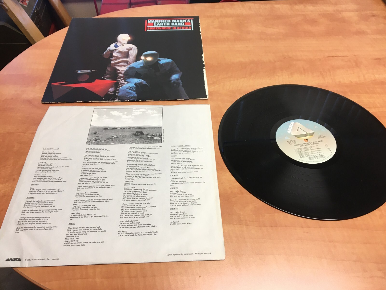 MANFRED MANN'S EARTH BAND LP Somewhere In Afrika 1983 Arista Records AL 8 8194
