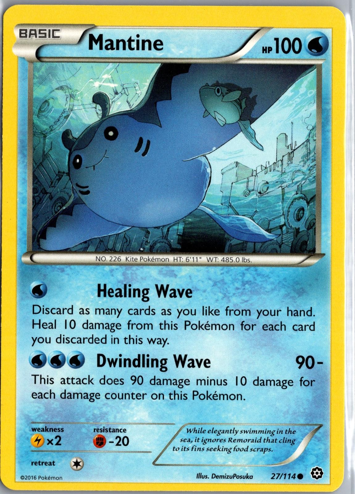 Mantine 27/114 Pokemon comune assedio a vapore giocato poco