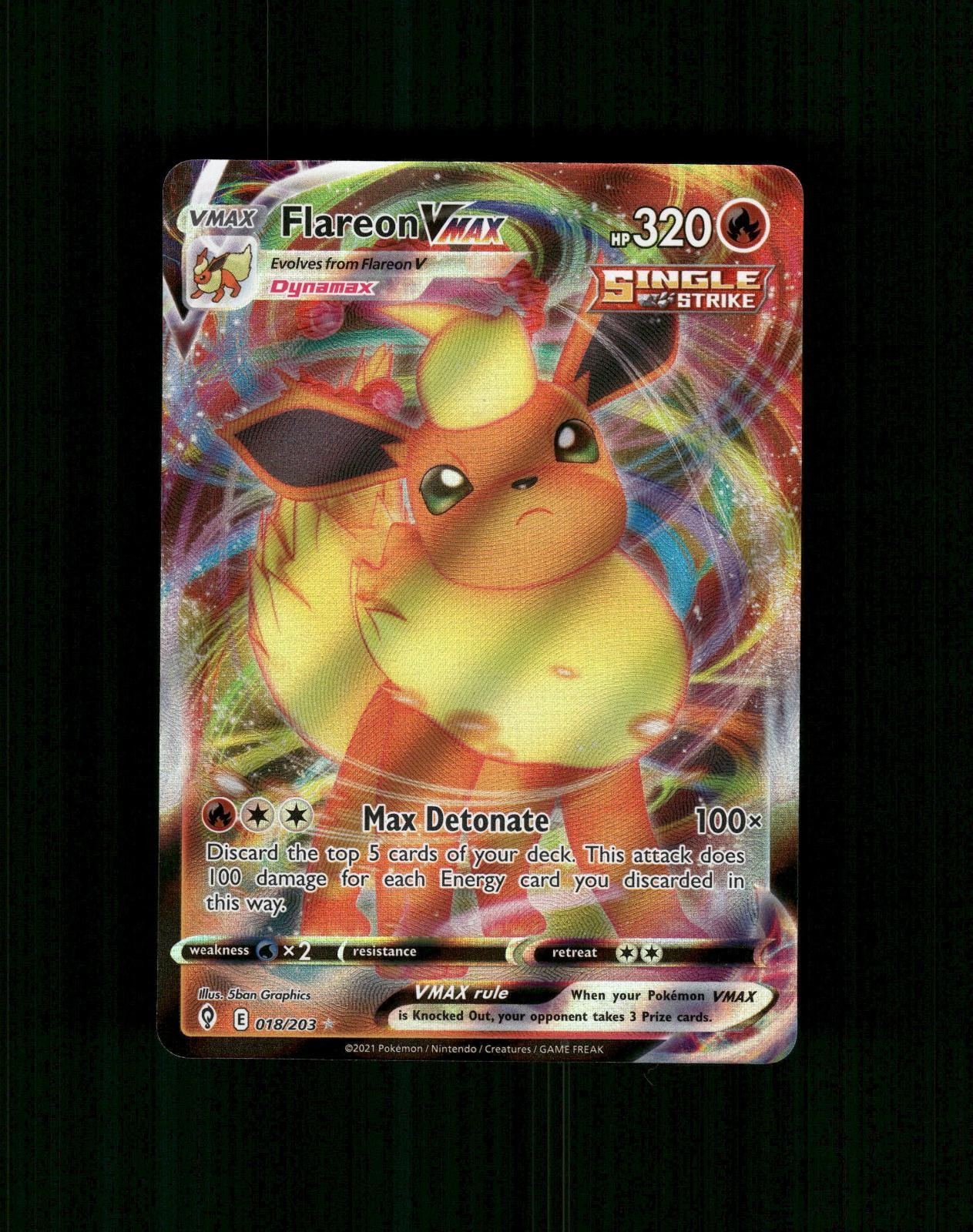 Flareon VMAX 018/203 Holo VMAX Raro Pokemon Cieli in Evoluzione Near Mint