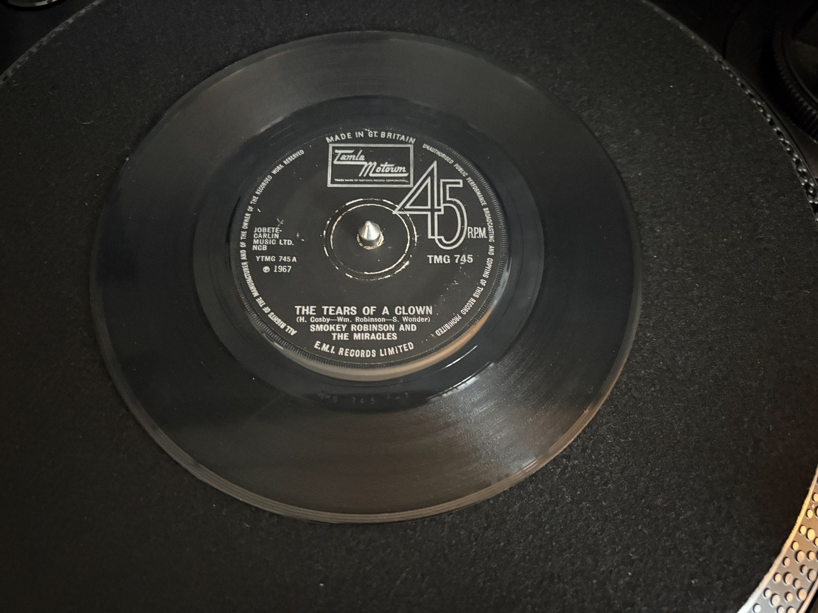 Smokey Robinson & The Miracles Tears Of A Clown UK 1967 Motown 7" Vinyl VG