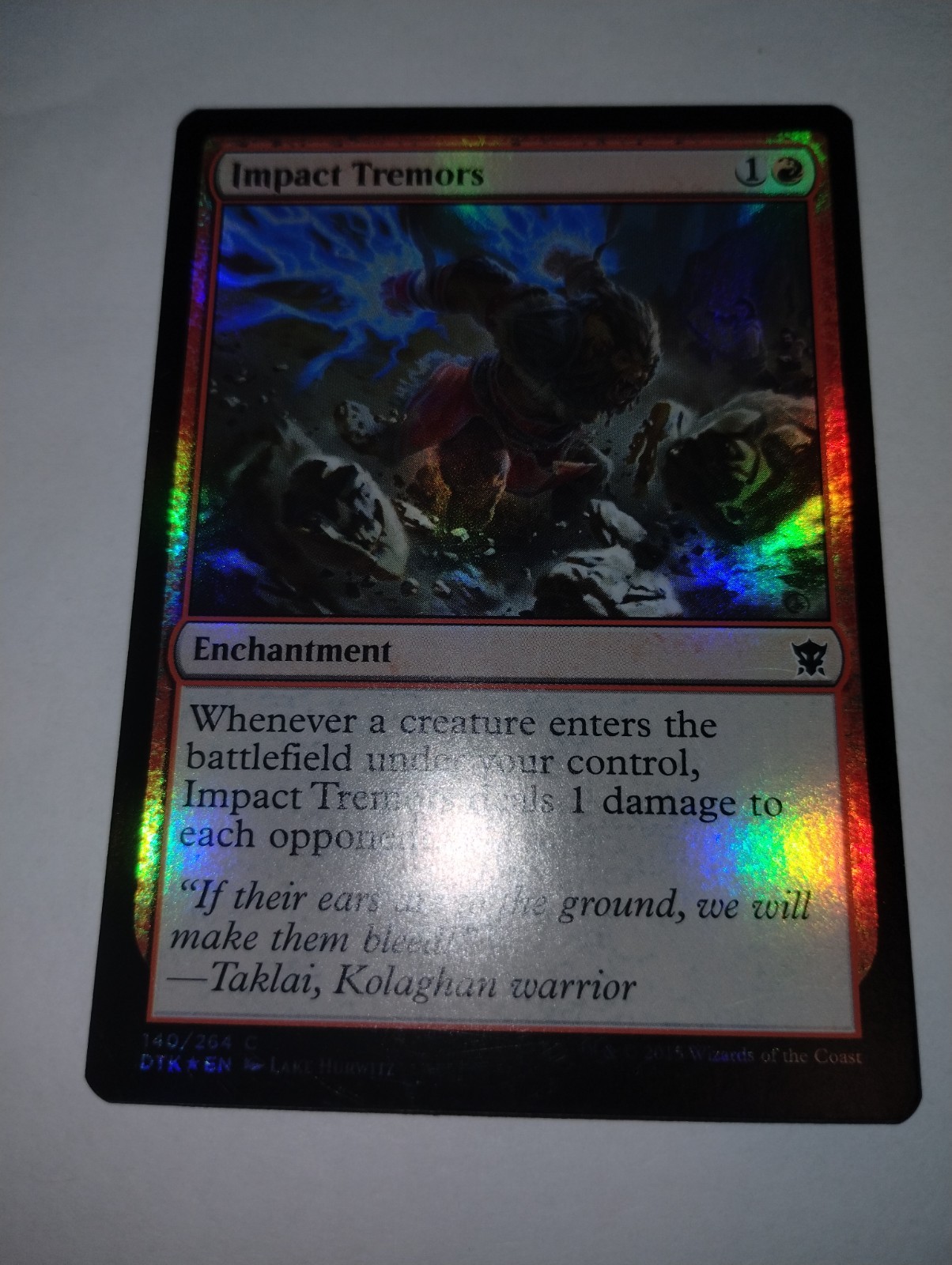 Impact Tremors Dragons of Tarkir Foil Incantesimo Rosso Comune quasi nuovo SPEDIZIONE GRATUITA