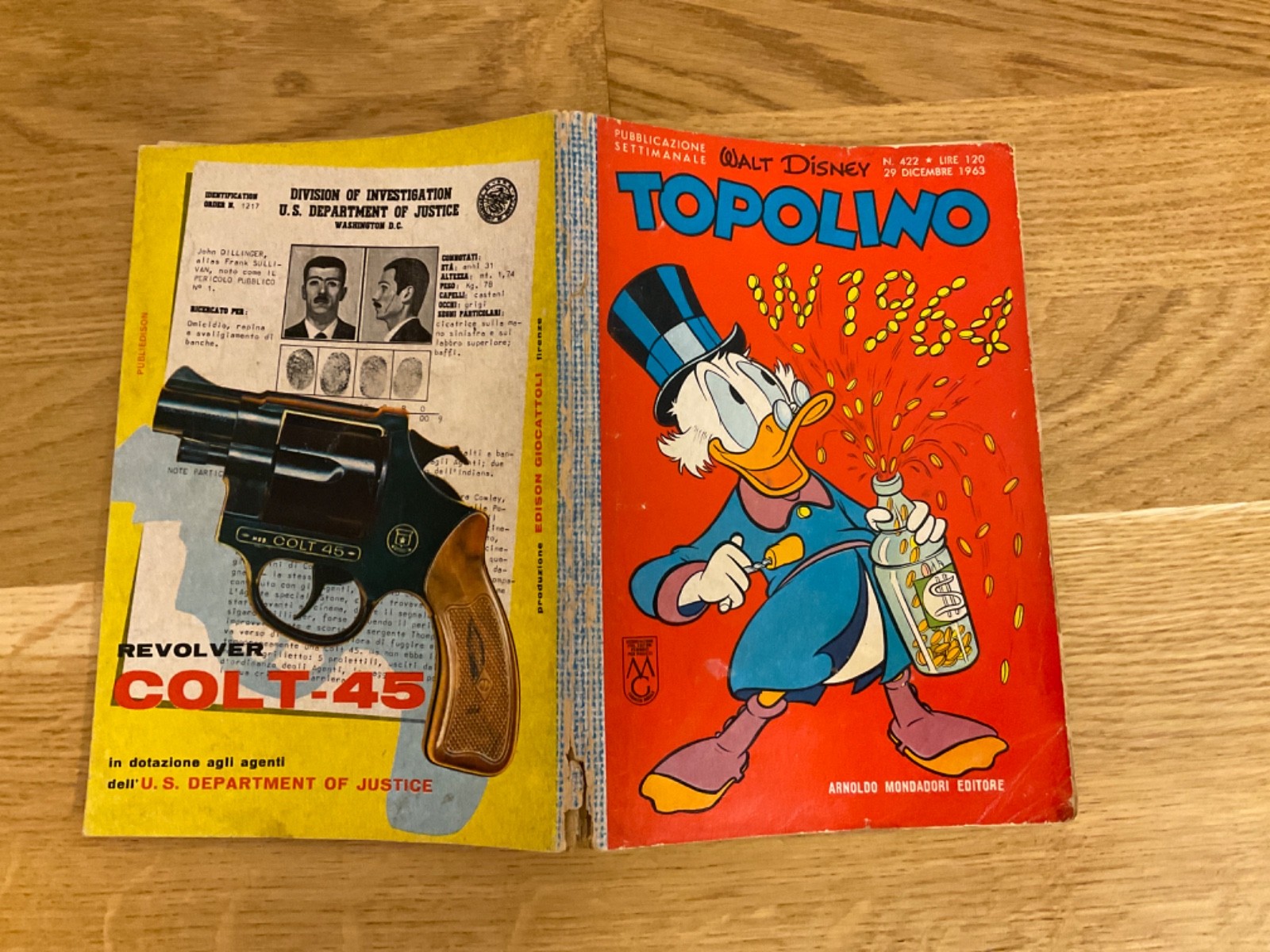 TOPOLINO LIBRETTO N.422 MONDADORI DISNEY 1963  SI BOLLINO,