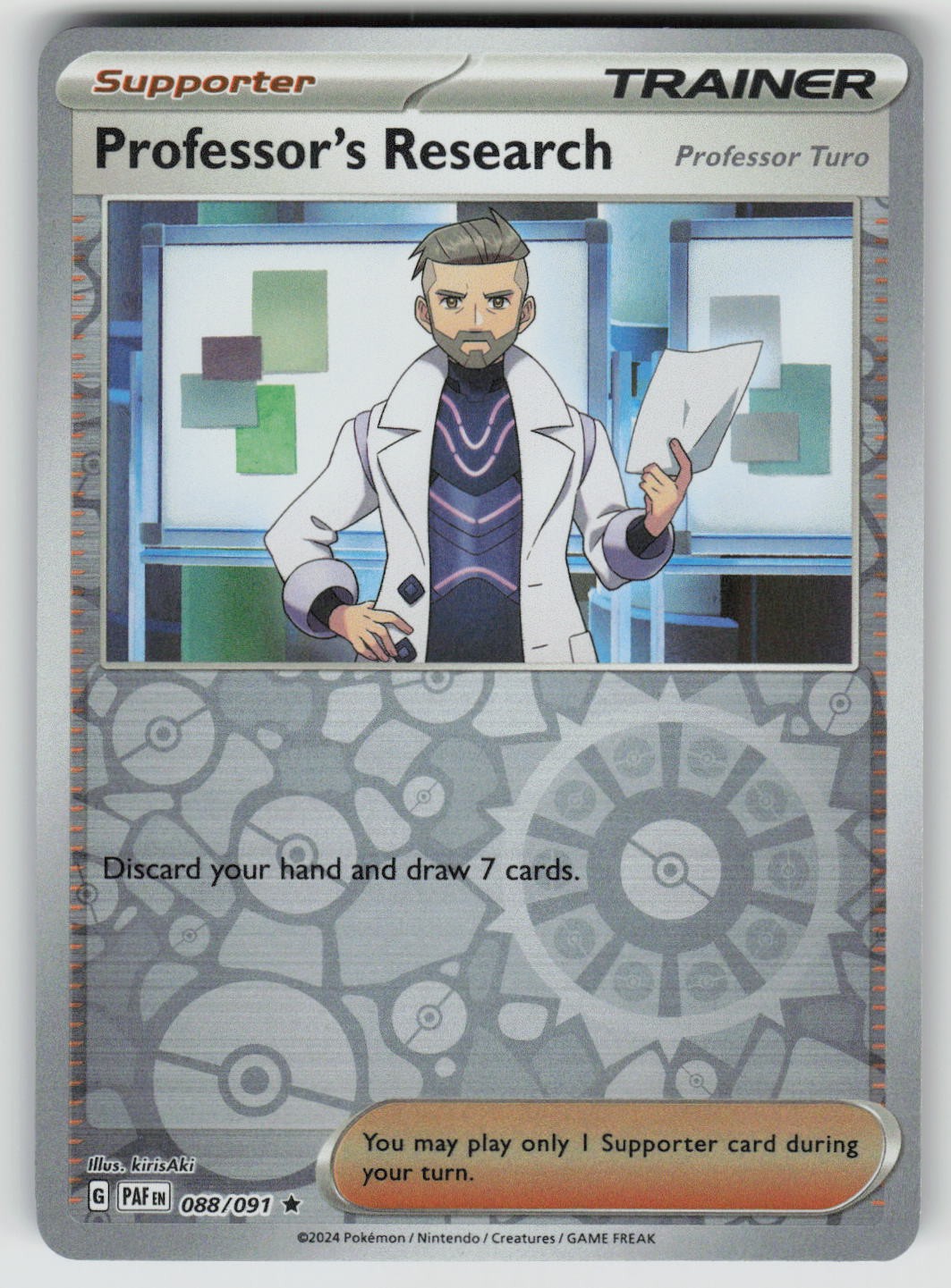 Professor's Research 088/091 Reverse Holo SV Paldean Fates quasi nuovo kirisAki