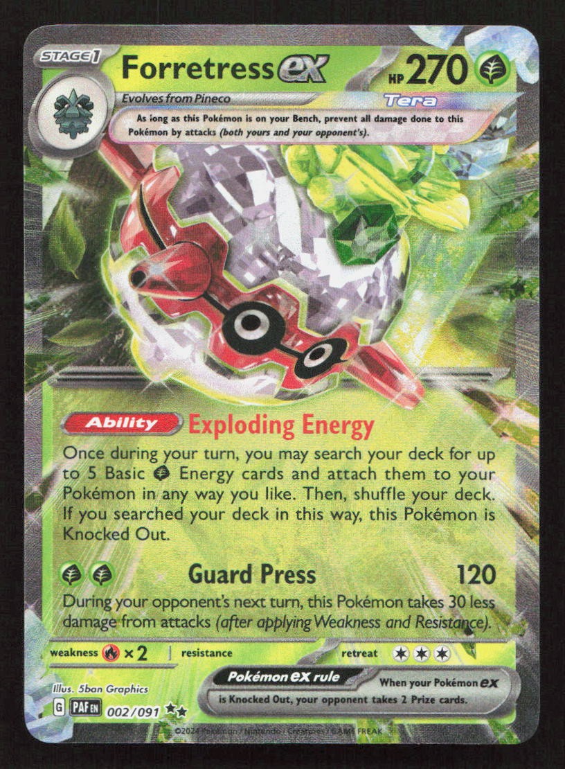 Forretress ex Holo Double Rare SV: Paldean Fates 002/091 quasi nuovo